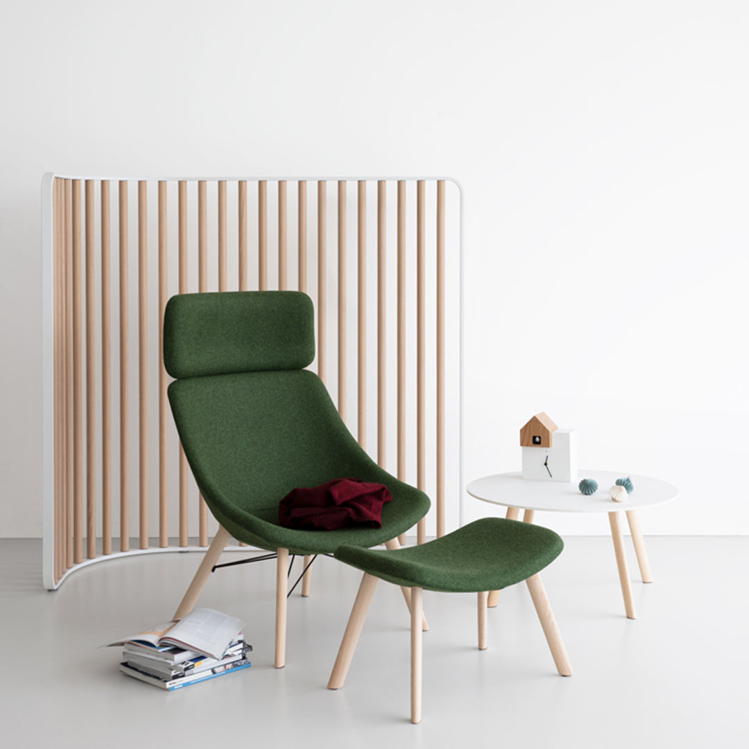 Auki Lounge Chair w/ Headrest - Wooden Base