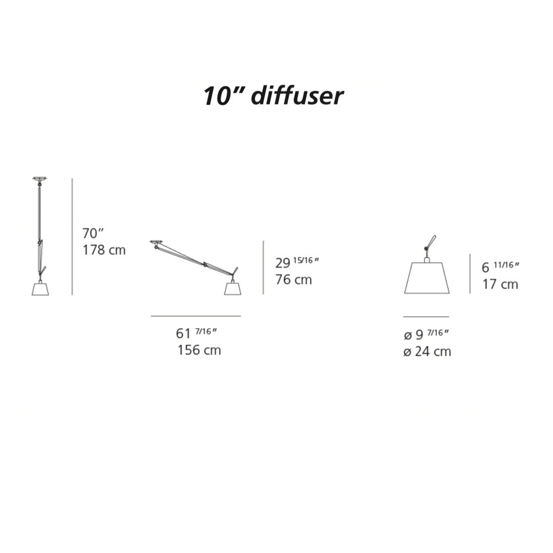 Tolomeo Off-Center Suspension Light w/ Shade