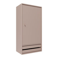 Stylish beige wardrobe with a smooth finish and simple design, featuring a subtle drawer for easy access.