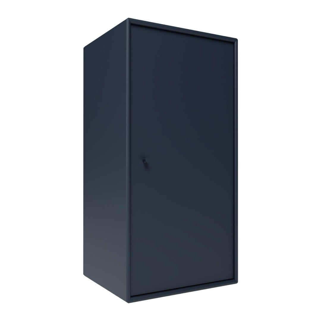 Sleek dark navy blue cabinet with a minimalist design and smooth finish. Ideal for modern interiors.