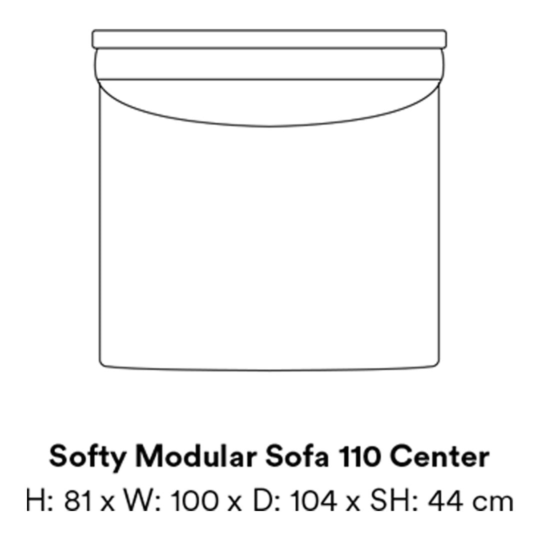 Softy Modular Sofa in a solid, neutral color, featuring a sleek, modern design without any visible patterns.