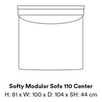 Softy Modular Sofa in a solid, neutral color, featuring a sleek, modern design without any visible patterns.