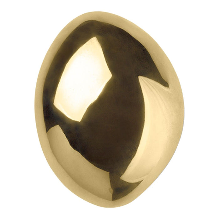 Shiny gold oval decorative object with smooth, reflective surface and modern design. Ideal for contemporary decor.