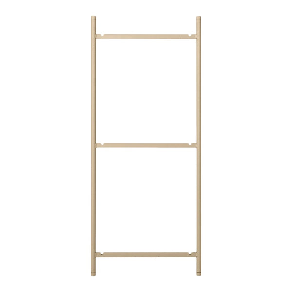 Beige wooden ladder shelf with clean lines and minimalistic design, perfect for modern decor.