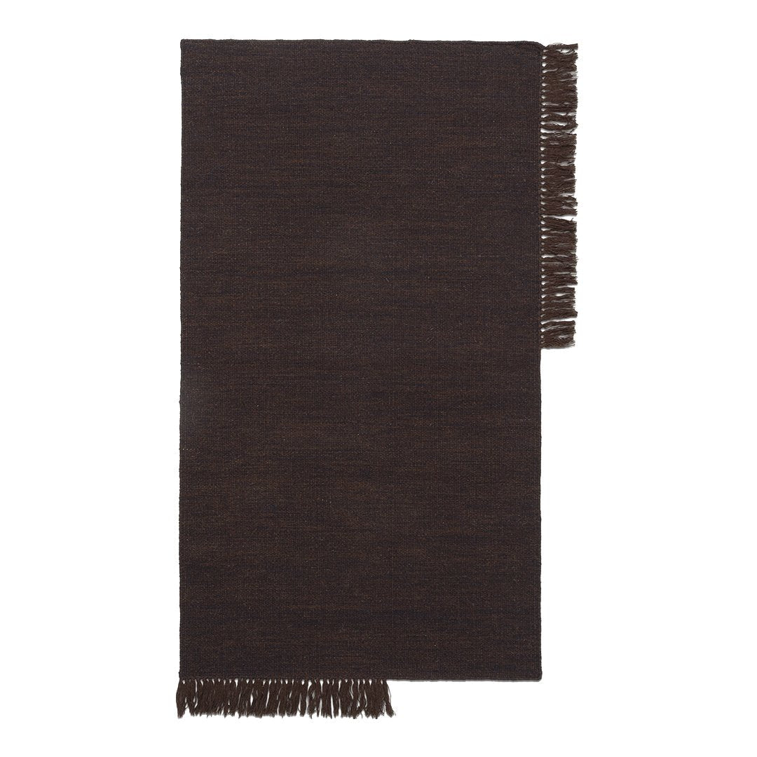 Boarders Kelim Hand-Woven Wool and Cotton Rug Brown
