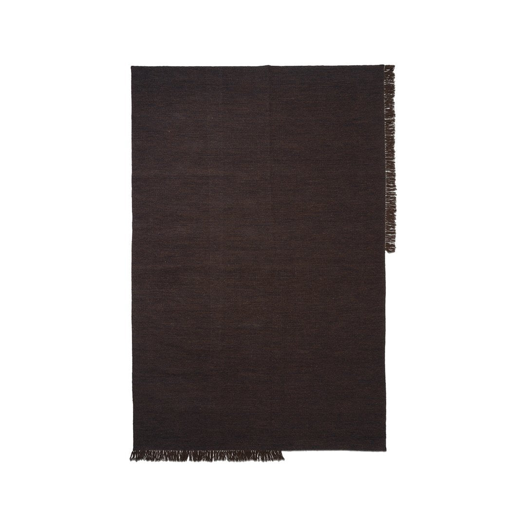 Boarders Kelim Hand-Woven Wool and Cotton Rug Brown 4