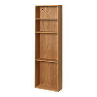 Light wood bookshelf with a natural finish, featuring a smooth surface and minimalist design for versatile décor.