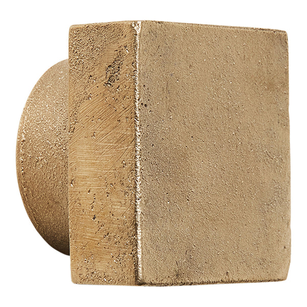 Brushed gold square wall fixture with a textured surface, blending modern elegance and minimalist design.