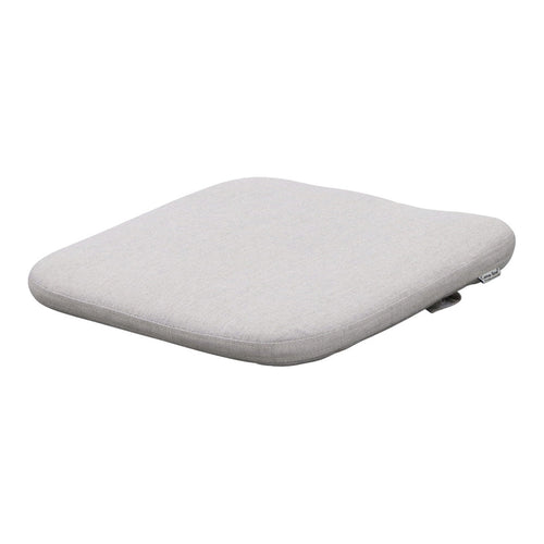 Light gray cushion with a smooth texture and rounded edges, ideal for added comfort and style.