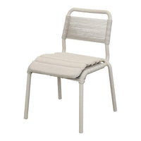 Light gray chair with a woven pattern and smooth, padded seat, perfect for modern decor.