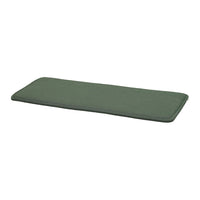 Green rectangular cushion with a smooth, solid texture and no visible patterns. Ideal for outdoor seating.