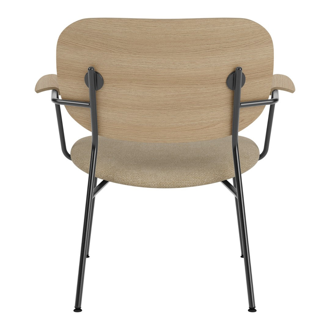 Light wood finish with a smooth texture, complemented by sleek black metal legs in a minimalist design.