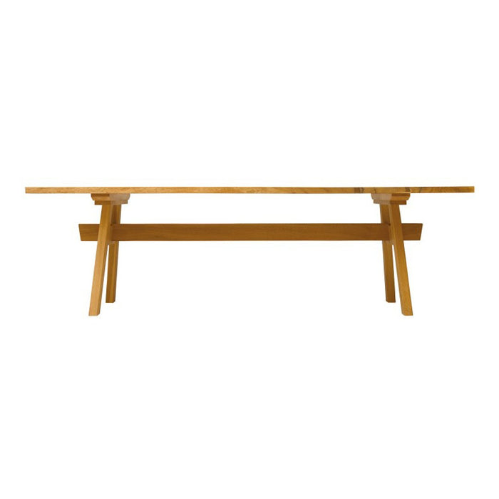 Natural wood table with a smooth, light honey finish and clean, minimalistic lines. Perfect for modern decor.