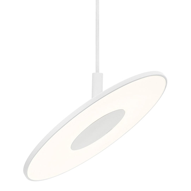 White oval pendant light with a sleek, minimalist design and a smooth, matte finish. Perfect for modern spaces.