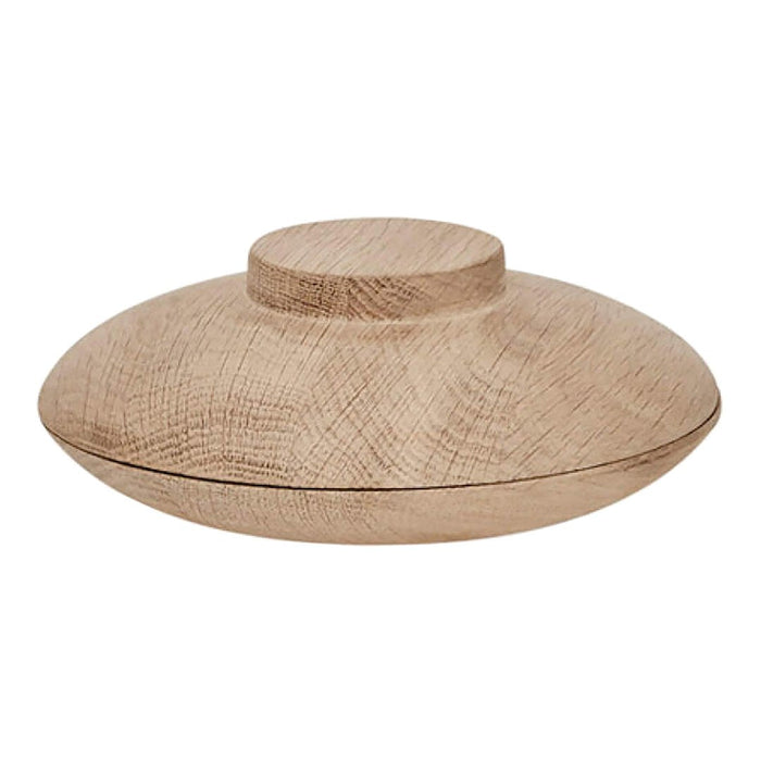 Light brown wooden bowl with subtle grain texture and smooth, rounded shape. Ideal for rustic decor or storage.