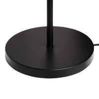 Black lamp base with a smooth, round design and minimalistic appearance, perfect for modern decor.