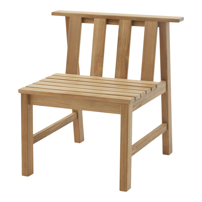 Natural bamboo chair with a sleek, slatted design and warm, light wood tone. Perfect for a stylish, minimalist look.