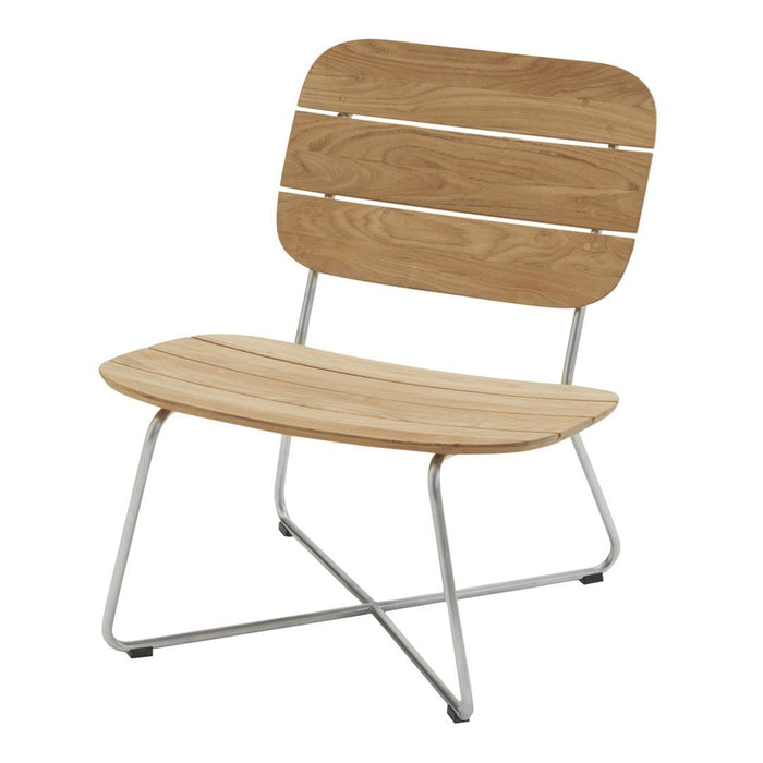 Natural wood finish with slatted pattern and sleek silver legs. Perfect for a modern, minimalist aesthetic.