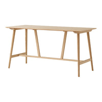Light oak wood console table with a sleek, minimalist design and natural finish. Perfect for modern decor.