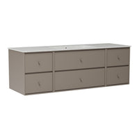 Modern beige dresser with a smooth surface and six understated drawers, perfect for stylish storage solutions.
