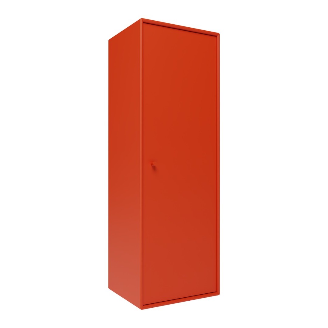 Solid orange cabinet with a sleek, minimalist design, perfect for modern home decor.