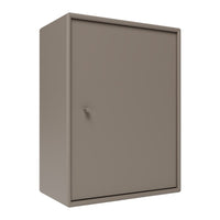 Solid taupe storage cabinet with a smooth finish and minimalist design. Ideal for any modern space.