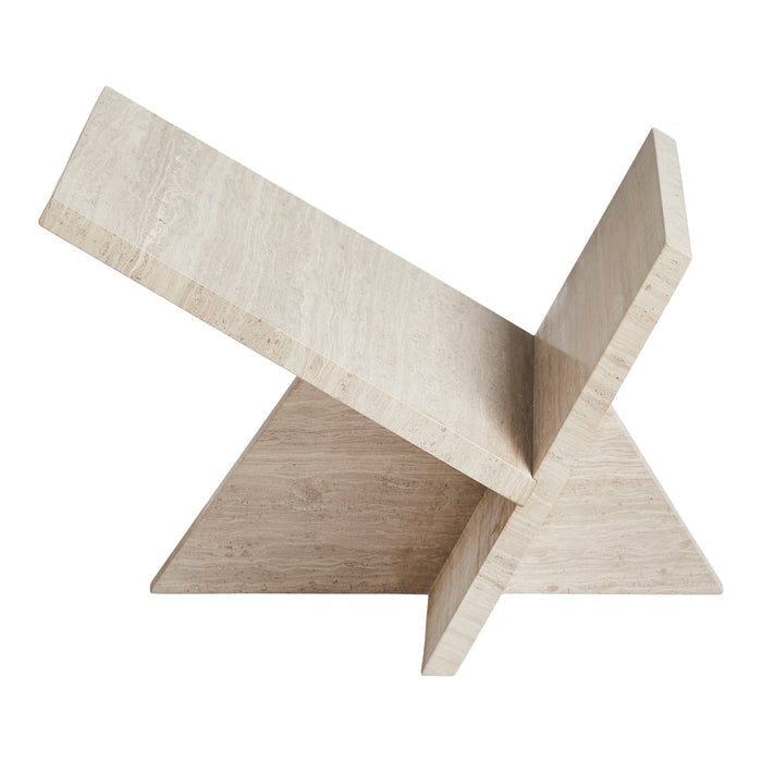 Modern beige abstract sculpture with geometric shapes and a clean, minimal design. Perfect for contemporary decor.