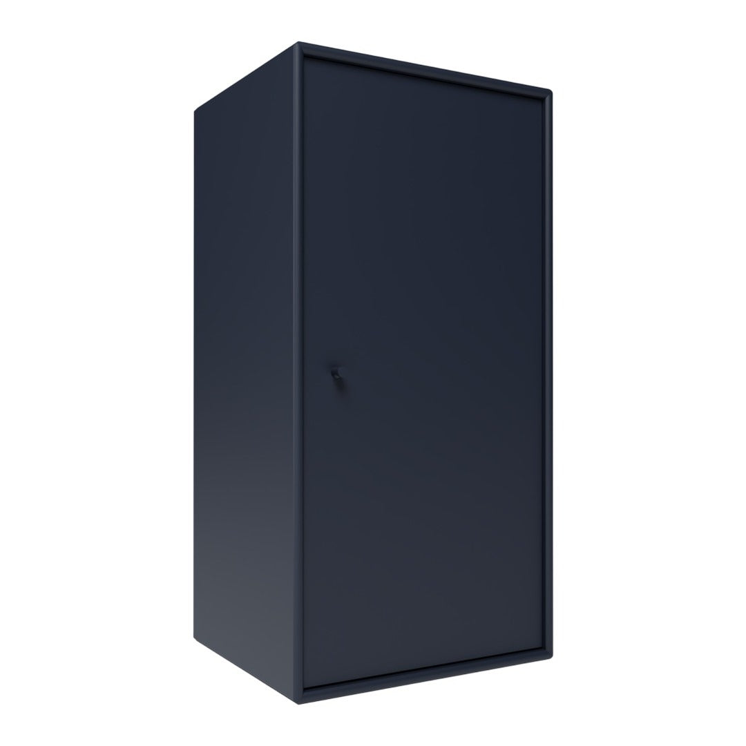 Solid navy blue cabinet with a sleek, modern design and no visible patterns. Ideal for organized storage solutions.