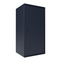 Solid navy blue cabinet with a sleek, modern design and no visible patterns. Ideal for organized storage solutions.