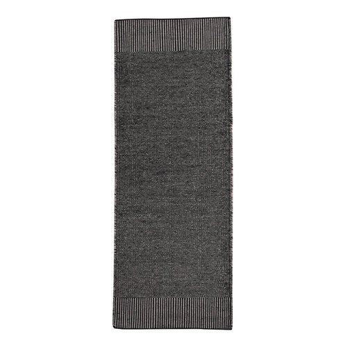 Textured dark gray runner rug with a subtle woven pattern, perfect for modern decor.