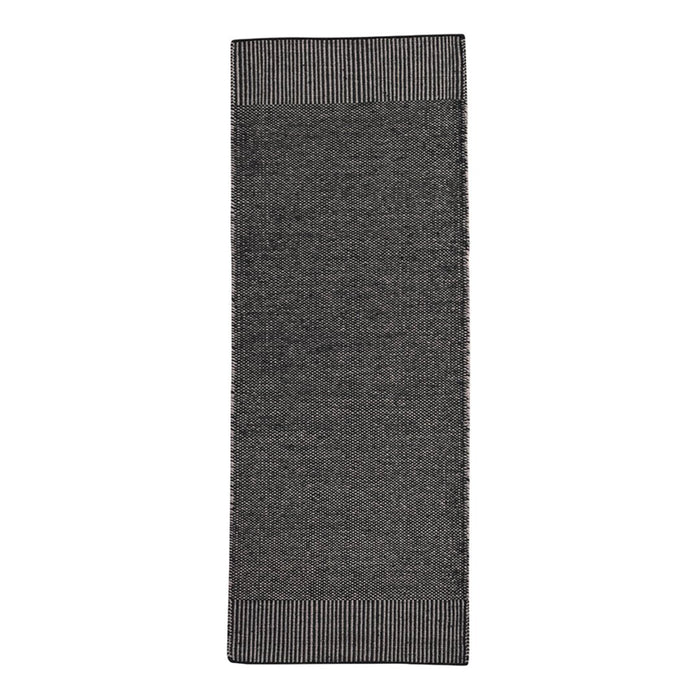 Textured dark gray runner rug with a subtle woven pattern, perfect for modern decor.