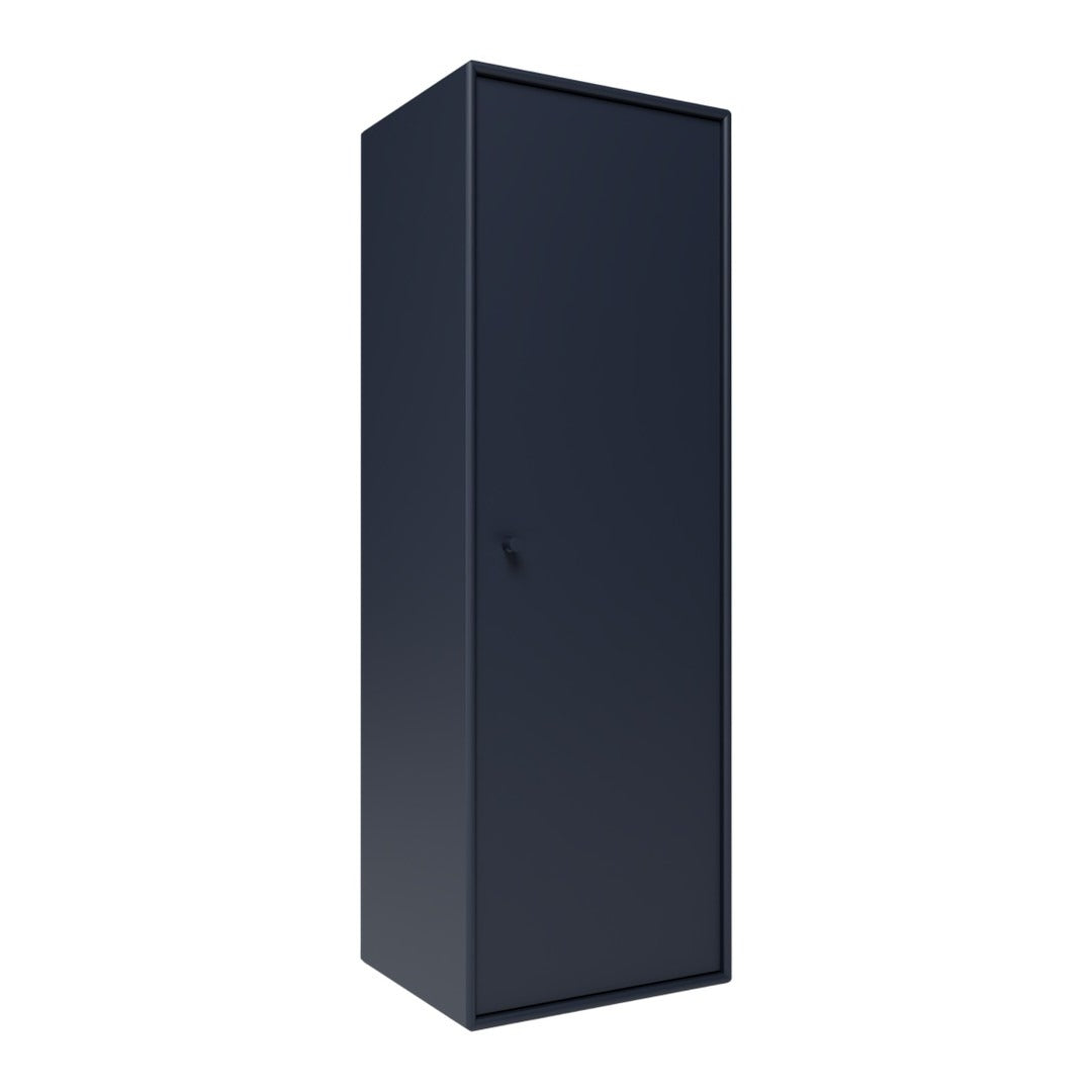 Sleek navy blue metal wardrobe with a solid matte finish, perfect for modern storage solutions.