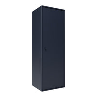 Sleek navy blue metal wardrobe with a solid matte finish, perfect for modern storage solutions.