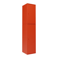 Tall, sleek cabinet in vibrant red with a smooth, solid finish and minimalist design. Perfect for modern spaces.