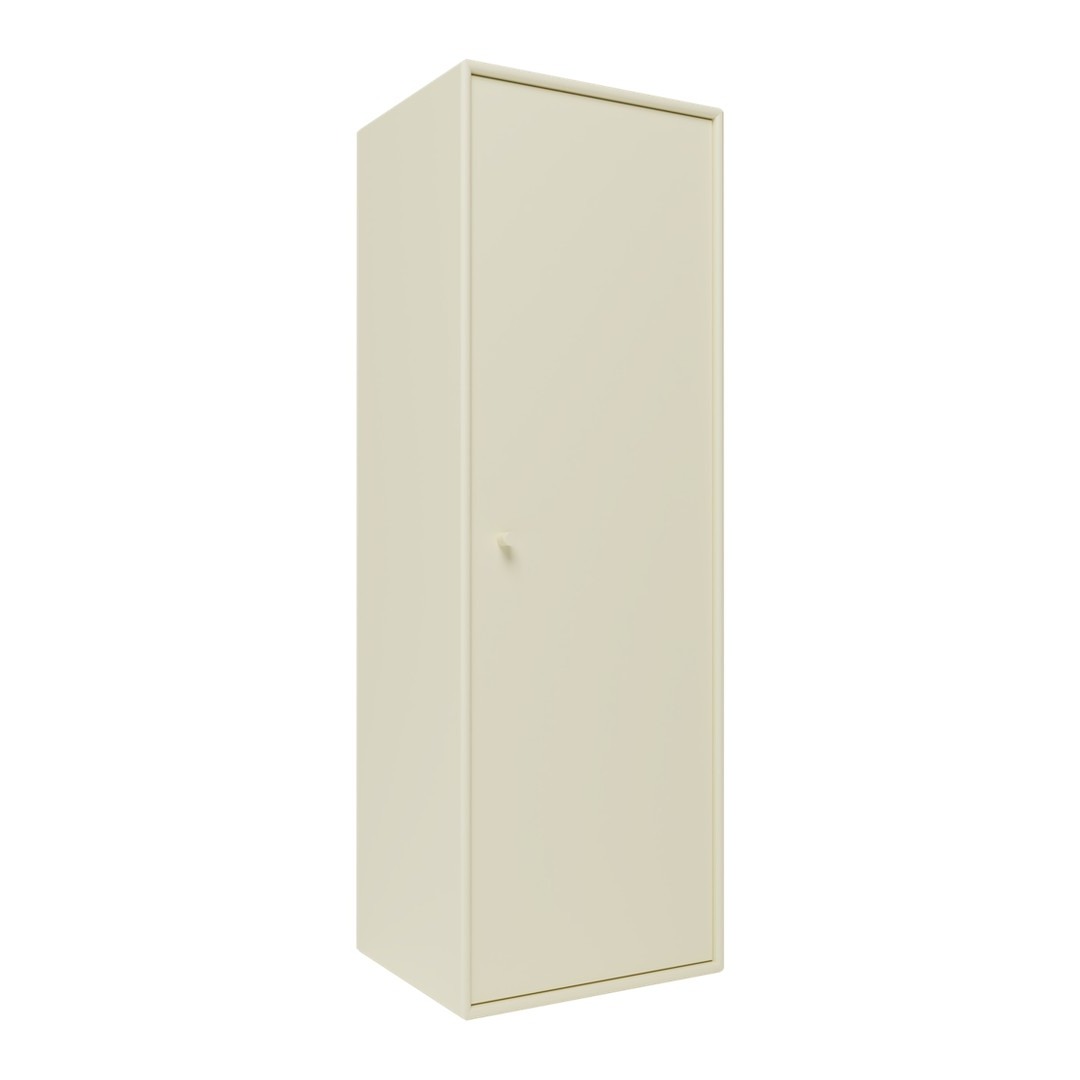 Cream-colored storage cabinet with a smooth, solid finish. Ideal for organized spaces.