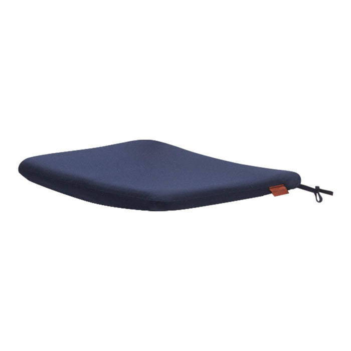 Navy blue cushion with smooth, solid color design, perfect for adding a touch of elegance to any space.