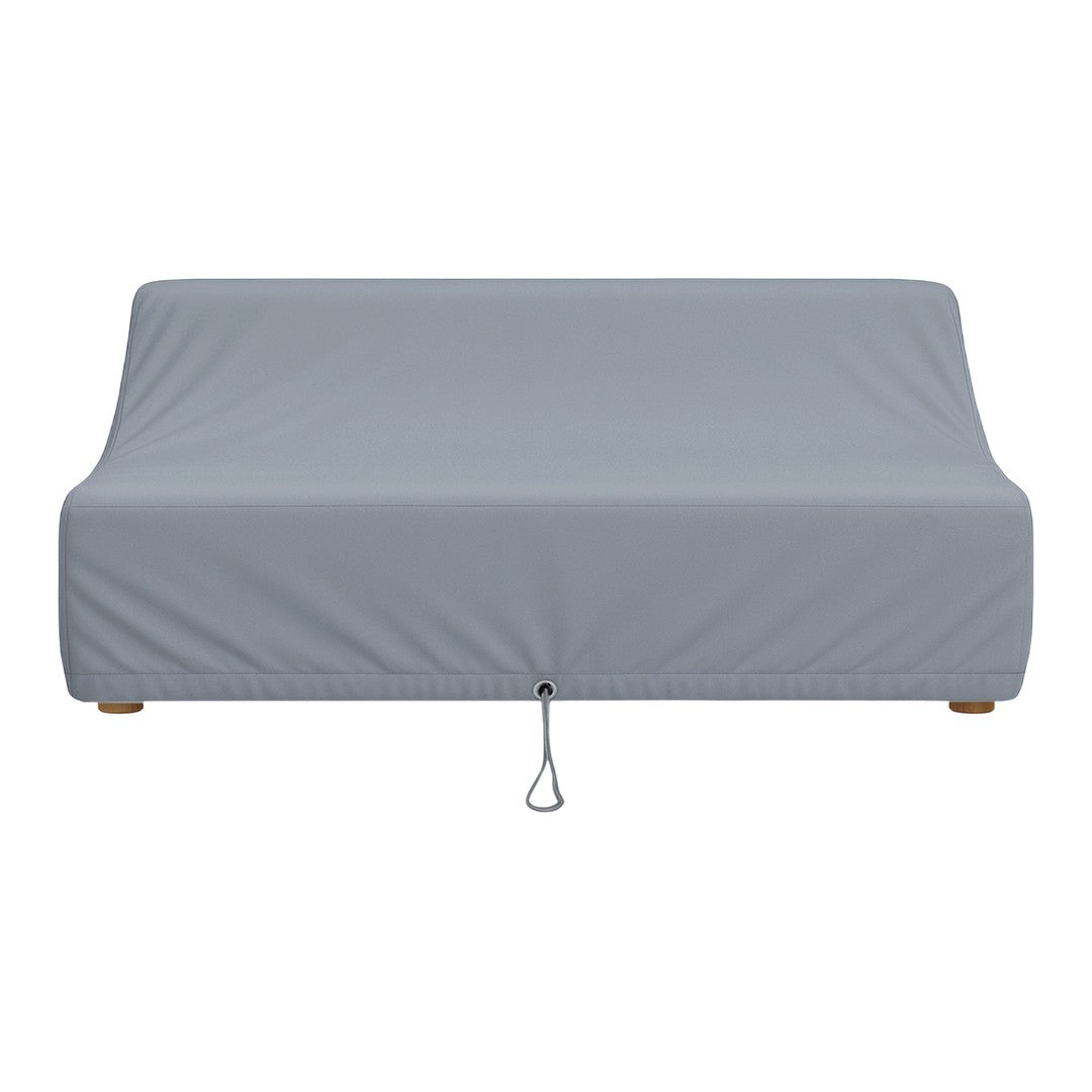 Gray sofa cover with a sleek, solid pattern, perfect for protection and style. Ideal for outdoor or indoor use.