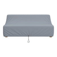 Gray sofa cover with a sleek, solid pattern, perfect for protection and style. Ideal for outdoor or indoor use.