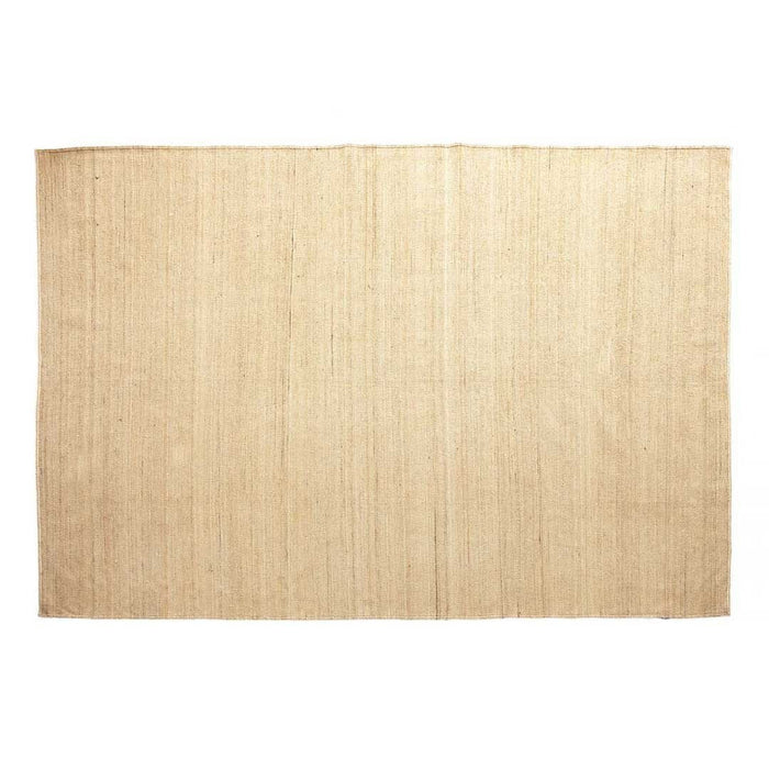 Beige rectangular rug with a subtle textured pattern and light, natural tones. Ideal for minimalist decor.
