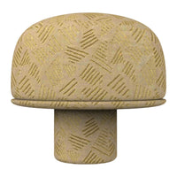 Beige decorative mushroom knob with subtle texture and golden geometric pattern. Ideal for stylish cabinetry accents.