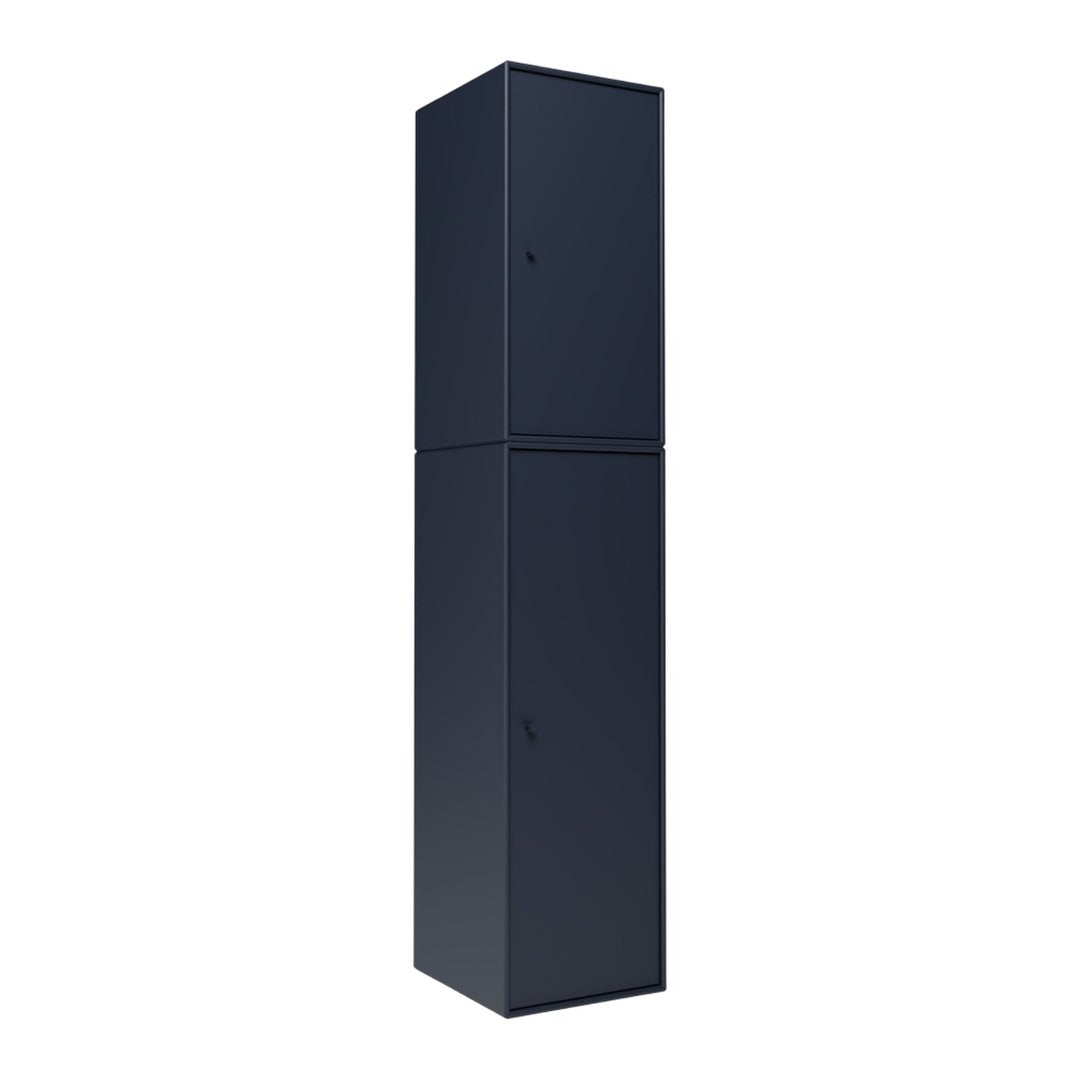 Sleek navy blue tall cabinet with a smooth, solid finish and minimalist design. Perfect for modern interiors.