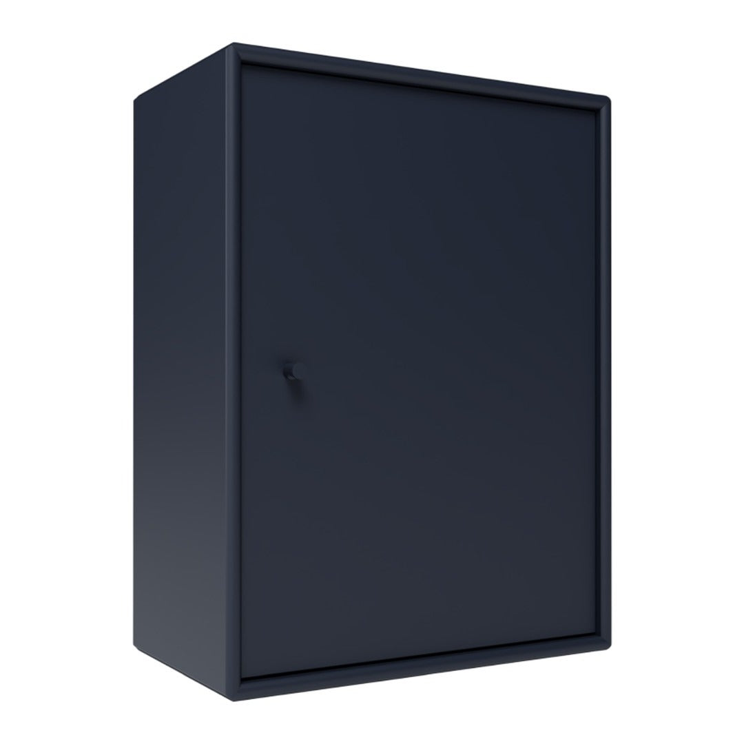 Sleek matte black cabinet with a minimalist design and smooth, solid surface. Ideal for modern spaces.