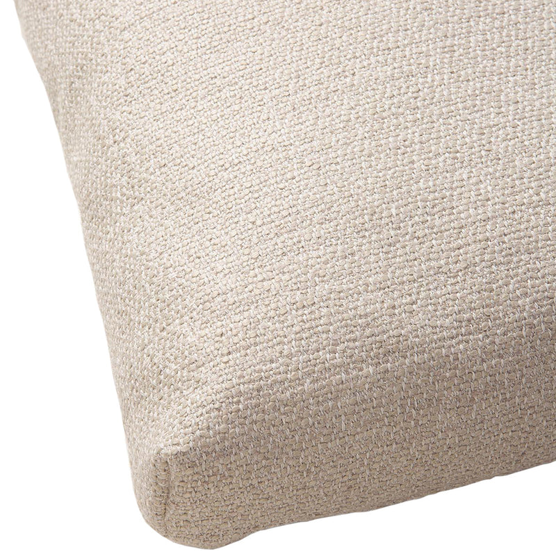 Beige textured cushion cover with a subtle woven pattern, perfect for adding warmth to any decor.