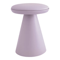 Lilac modern stool with a smooth finish and a minimalist, cone-shaped design. Perfect for contemporary decor.