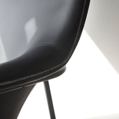 Drape High Lounge Chair w/ Headrest - Steel Legs