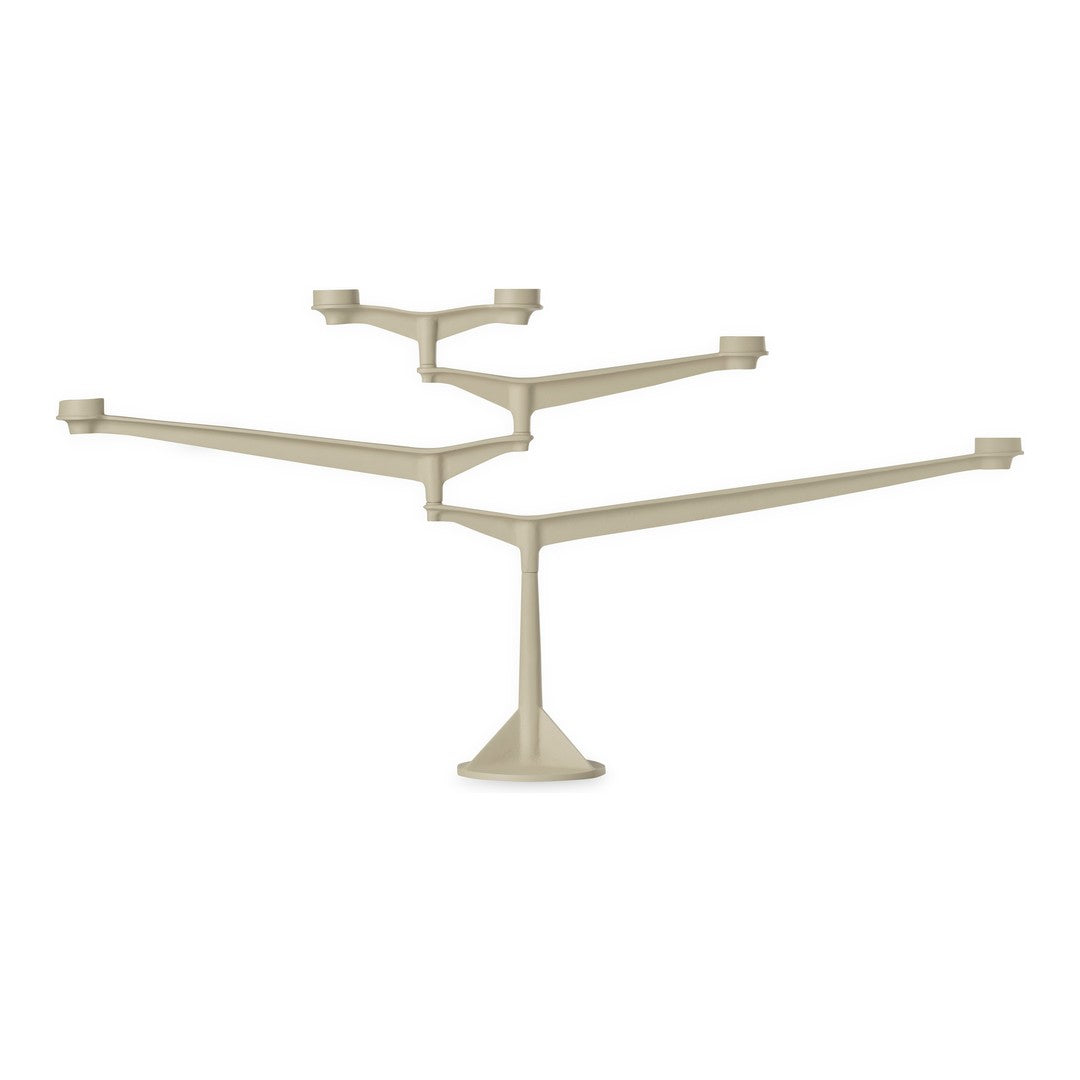 Beige tree-shaped display stand with multiple branches, featuring a smooth, minimalist design.
