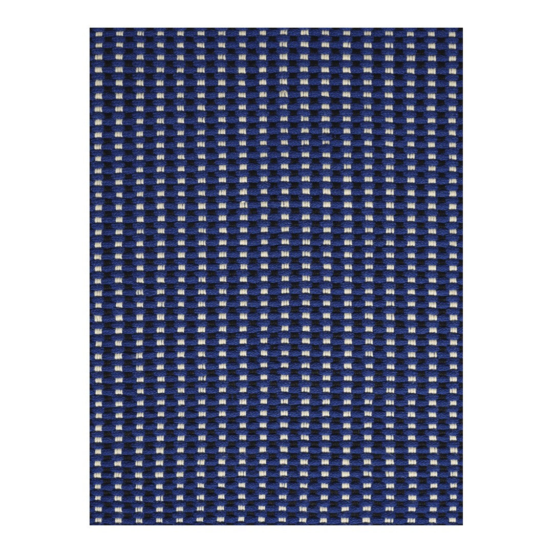 Navy blue fabric with a grid pattern featuring white and yellow accents. Ideal for stylish decor.
