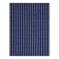 Navy blue fabric with a grid pattern featuring white and yellow accents. Ideal for stylish decor.