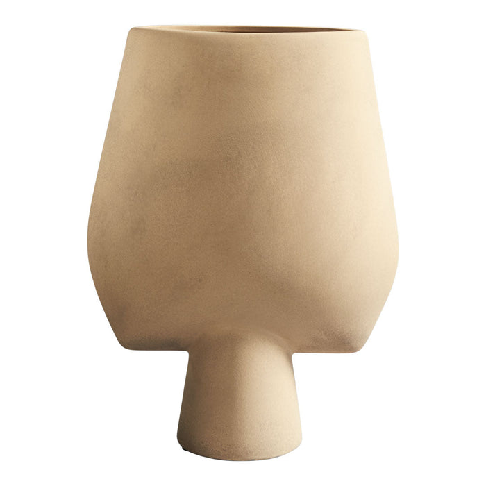 Beige ceramic vase with a smooth, minimalist design and rounded base. Ideal for modern decor.