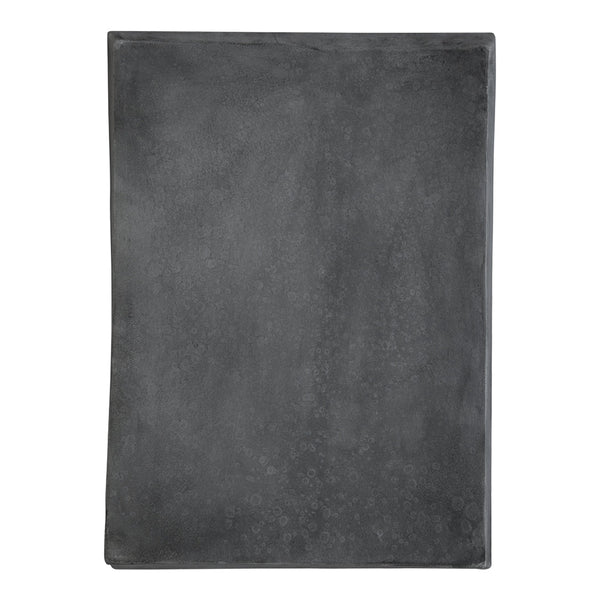 "Rectangular slate gray serving platter with a smooth, matte finish and modern design."